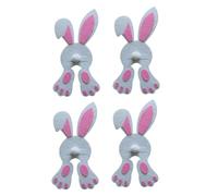 Zeiwohndc 4 sacchetti per posate tascabili a forma di coniglio, portaposate pasquali decorazioni per posate taglierina, forchetta, posate, sacchetti regalo a forma di coniglio, borsa per posate