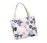 Zeiwohndc Borsa a tracolla in tela floreale per le donne spaziosa borsa con manico superiore ampie cinghie comode leggere shopper elegante borsa da lavoro floreale per le signore, Blu, One Size
