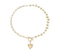 Zeiwohndc Collana con ciondolo a forma di cuore regolabile con maglia intercambiabile dal design classico, idea regalo per gioielli moderni e vintage con nodo d'amore, Misura unica, come descritto