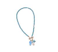 Zeiwohndc Collana fatta a mano in ceramica con motivo a forma di creatura marina con vibrante design in rilievo, adatta per pelli sensibili, gioiello in ceramica facile, Misura unica, come descritto