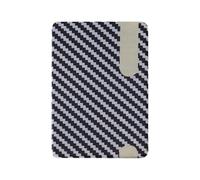 Zeiwohndc Elegante portafoglio in fibra di carbonio che blocca sottile tasca frontale fermasoldi pannello touch titolare della carta di credito, Grigio e nero.