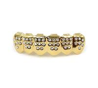 Zeiwohndc Punk Dente Decorativo con Diamanti Denti Top & Bottom All-match per Rapper Costume Denti Gioielli Accs Body Piercing Ombelico Piercing Ombelico Punk Rock Collana Donne Ragazze, One Size