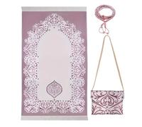 Zeiwohndc Tappeto da preghiera musulmani con perline nappe e borsa da viaggio portatile tappetino da preghiera islamici donne e uomini