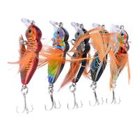 Zeizafa 5 Esche Dure Artificiali da Pesca Ciprinidi Crankbait Formiche Esca con Gancio Triplo E Nappe Attrezzatura da Pesca Plastica Artificiale Crankbait Dure