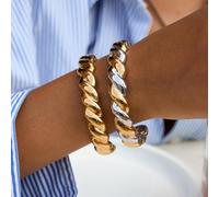 Zeizafa Bracciale Rigido Intrecciato in Acciaio Inossidabile Dal Design Regolabile Con Estremità Aperta Per Gioielli Impilabili E Utilizzo Gioielli Intrecciati Contemporanei Per Le Donne