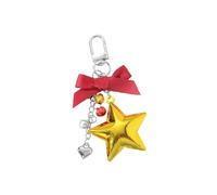 Zeizafa Christmas Tree Ornament Keyring Resin Mushroom Star Bells Strawberry Charm Practical Metal Bag Accessory Holiday Decoration Colorful Christmas Pendant Accessory