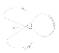 Zeizafa Collana unica per il corpo, catena per capezzoli, catena toracica, gioielli in lega di texture, adatta per feste ed eventi alla moda