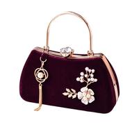 Zeizafa Contemporary Handbag Metal Accent Shoulder Bag Evening Purse with Chain Strap Various Carry Wedding Accessories Prom Event Purse, Prugna