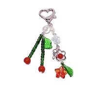 Zeizafa Fashionable Fruit Designs Keyring and Bag Accessory Practical Alloy and Beads Bags Decoration Pendant for Backpack Daily Use Key Holder