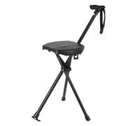 Zeizafa Sedia Portatile in Canna con Sedile Sgabello Pieghevole in Alluminio con Bastone da Passeggio per Campeggio E Viaggi in Spiaggia Sgabello Pieghevole in Canna