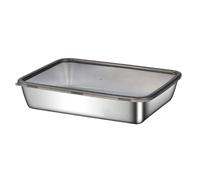 Zeizafa Vassoi per Preparazione E Servizio alla Griglia per Barbecue per Cibi Crudi E Cotti Servire in Acciaio Inossidabile con Set Coperchi Servire in Acciaio Inossidabile