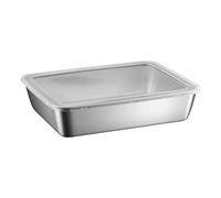 Zeizafa Vassoi per Preparazione E Servizio alla Griglia per Barbecue per Cibi Crudi E Cotti Servire in Acciaio Inossidabile con Set Coperchi Servire in Acciaio Inossidabile