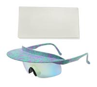ZEKANXX Visiera Fissato Occhiali Da Sole Ombra Occhiali Da Sole Antivento Occhiali Da Sole Occhiali Da Sole Con Visiera, Cornice fantasia lamina verde, taglia unica