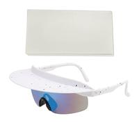 ZEKANXX Visiera Fissato Occhiali Da Sole Ombra Occhiali Da Sole Antivento Occhiali Da Sole Occhiali Da Sole Con Visiera, Cornice bianca Lamina blu, taglia unica