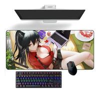 ZEKYGPP Tappetino per mouse a tema anime Arknights Texas, tappetino per scrivania, tappetino per tastiera, tappetino per mouse in gomma, 400 mm x 900 mm x 3 mm