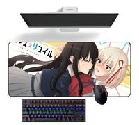 ZEKYGPP Tappetino per mouse a tema anime Lycoris Recoil anime, tappetino per mouse da scrivania, tappetino per tastiera, tappetino per mouse grande, 400 mm x 900 mm x 3 mm