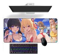 ZEKYGPP Tappetino per mouse a tema anime Lycoris Recoil Anime Tappetino per mouse deskmat tappetino per tastiera grande tappetino per mouse, 300 mm x 700 mm x 3 mm