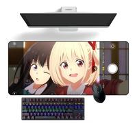 ZEKYGPP Tappetino per mouse a tema anime Lycoris Recoil Anime Tappetino per mouse deskmat tappetino per tastiera grande tappetino per mouse, 300 mm x 700 mm x 3 mm