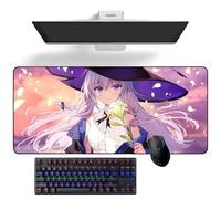 ZEKYGPP Tappetino per mouse anime Wandering Witch: The Journey of Elaina, tappetino per mouse da scrivania, tappetino per tastiera, grande tappetino per mouse, 400 mm x 900 mm x 3 mm