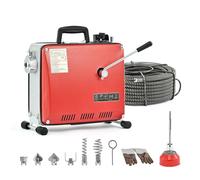 ZELCAN 400W Macchina Sturatubi Elettrica, Coclea di Drenaggio Elettrica, Pulitore Elettrico di Scarico Tubo 400r/min Drenaggio a Spirale con Scovolini 6 Teste e 20M Molle per Lavello Doccia WC