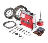 ZELCAN 850W Macchina Sturatubi Elettrica, Macchina per la Pulizia dei Tubi della Coclea, Pulitore Elettrico di Scarico per Tubi da 20-200 mm, Drenaggio a Spirale con Scovolini Teste e 27m Molle