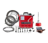 ZELCAN Macchina Sturatubi Elettrica 850W, Coclea di Drenaggio Elettrica per 20-200 mm Tubi, Pulitore Elettrico di Scarico Tubo con Scovolini 12 Teste e 27m Molle per Lavello Doccia WC