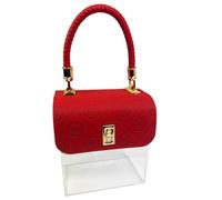 Zelda Bomboniere Borsetta Plexy Ecopelle 16x18x10 San Valentino Festa Mamma Addobbi (Rosso)