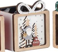 Zelda Bomboniere Cassetta Paesaggio Quadra 11,5x12,5x13,5 Decorazioni Natale (Bianco)