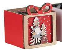 Zelda Bomboniere Cassetta Paesaggio Quadra 11,5x12,5x13,5 Decorazioni Natale (Rosso)