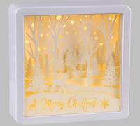 Zelda Bomboniere Quadro Paesaggio Papercut Luci 16x16 Addobbi Natale (D)