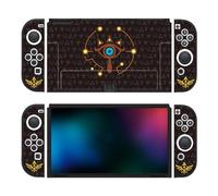Zelda Sheikah Eye Black Switch OLED Compatibile Forte Resistente Resistente TPU Gomma Cover Protettiva per Switch OLED Console e Joy Cons