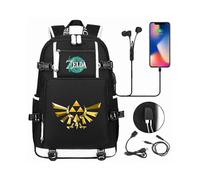 Zelda-themed printed backpack for teenagers and students, large capacity, casual travel backpack.