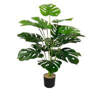Zelihrdu Albero Pianta Artificiale con Vaso, Finte Piante Artificiali Interno Esterno Realistiche, Grande Decorazioni per Soggiorno Casa Ufficio Camera da Letto (75cm Verde Monstera)