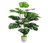 Zelihrdu Piante Artificiali Interno Realistiche, Pianta Artificiale Albero da Esterno, Grandi Piante Finte con Vaso Decorazioni per Casa Ufficio Soggiorno Balcone (75cm Verde Monstera)