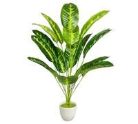 Zelihrdu Piante Artificiali Interno Realistiche, Pianta Artificiale Albero da Esterno, Grandi Piante Finte con Vaso Decorazioni per Casa Ufficio Soggiorno Balcone (80cm Uccello del Paradiso Giallo)