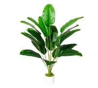 Zelihrdu Piante Artificiali Interno Realistiche, Piante Finte Esterno, Albero Pianta Artificiale con Vaso, Foglie Palma Grande, Decorazioni Soggiorno Casa Ufficio (80cm Uccello del Paradiso Verde)