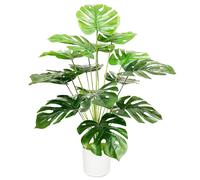 Zelihrdu Piante Finte da Interno, Piante Artificiali Esterno, Tropicale Palma Finta con Vaso Plastica Soggiorno Decorazioni Camera da Letto Balcone Casa Ufficio Giardino (75cm Grande Palma Monstera)