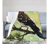 Zelinge Acquarello Uccello Verde Accogliente Coperta Calda Coperta in Pile per Divano Coperta 152,4 x 127,