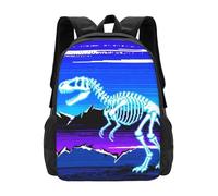 Zelinge Bookbag Zaino da viaggio per computer portatile Borsa da viaggio Zaini da trekking, Retro Dino Art Viola, One Size, Zaino da viaggio casual