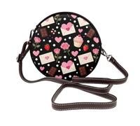 Zelinge Borsa a tracolla per donna borsa a tracolla piccola borsa a tracolla in pelle PU, Torte Rose Lettere Cuori, Taglia unica