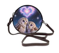 Zelinge Borsa a tracolla per donna borsa a tracolla regolabile borse a tracolla, Coppia di gufi cielo cuore, One Size