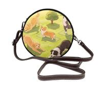 Zelinge Borsa a tracolla per le donne borsa circolare con cerniera tracolla regolabile borse a tracolla, Cani che fanno yoga, Taglia unica