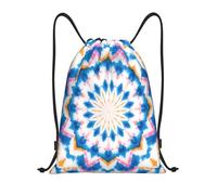 Zelinge Borsa da nuoto con coulisse per la spiaggia, Mandala Tie Dye Blu, 14 x 16.9 inch, Zaini Daypack