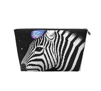 Zelinge Borsa da toilette da viaggio per trucco portatile piccola borsa organizer cosmetica, Zebra Con Farfalla Art, One Size