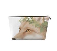 Zelinge Borsa da trucco per viaggio borsa da toilette piccole borse cosmetiche per le donne, Elegante volpe floreale-1, One Size
