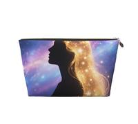 Zelinge Borsa da trucco piccola del fumetto per la borsa impermeabile della borsa della borsa piccola cosmetica borse per le donne, Lady Glod Stars Hair-1, Taglia unica