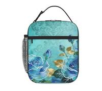 Zelinge Borsa per il pranzo con manico staccabile con fibbia elegante blu rosa tote lunchbox per ufficio adulto mini borsa frigo per lavoro viaggi pendolari