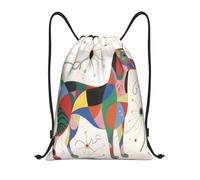 Zelinge Borsa variopinta della corda del sacco di sport della palestra delle borse del cordone per lo yoga, Astratto Cane Colorato Beige, 14 x 16.9 inch, Zaini Daypack