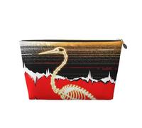 Zelinge Borse cosmetiche compatte della borsa da toeletta della borsa di trucco piccole per le donne, Scheletro Oro Rosso-1, Taglia unica