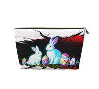 Zelinge Borse cosmetiche compatte della borsa da toeletta della borsa di trucco piccole per le donne, Pasqua Conigli Uova Astratto-1, Taglia unica